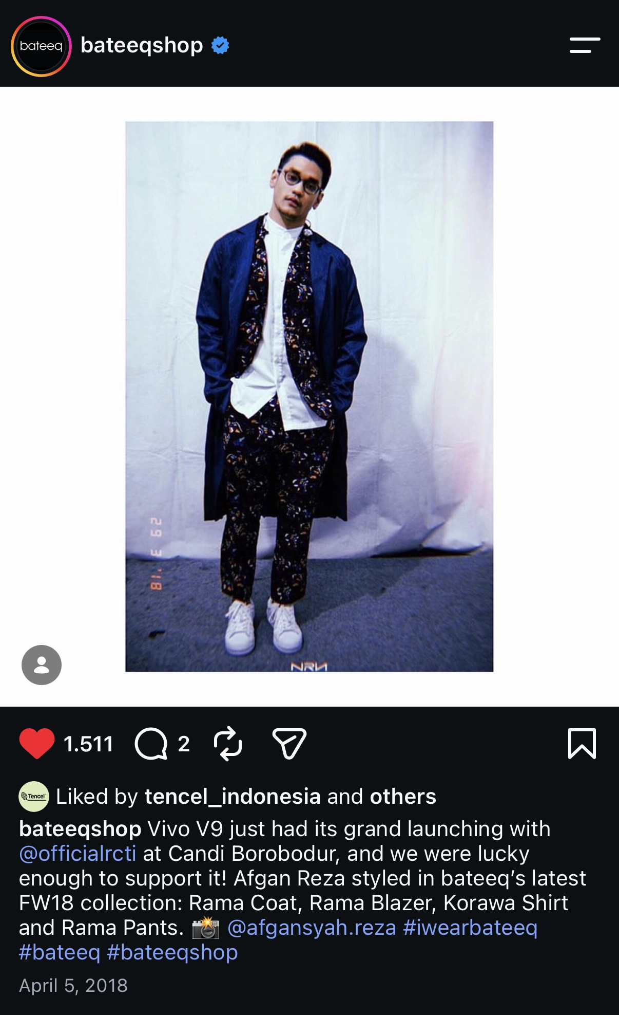 Public figure wearing Bateeq
