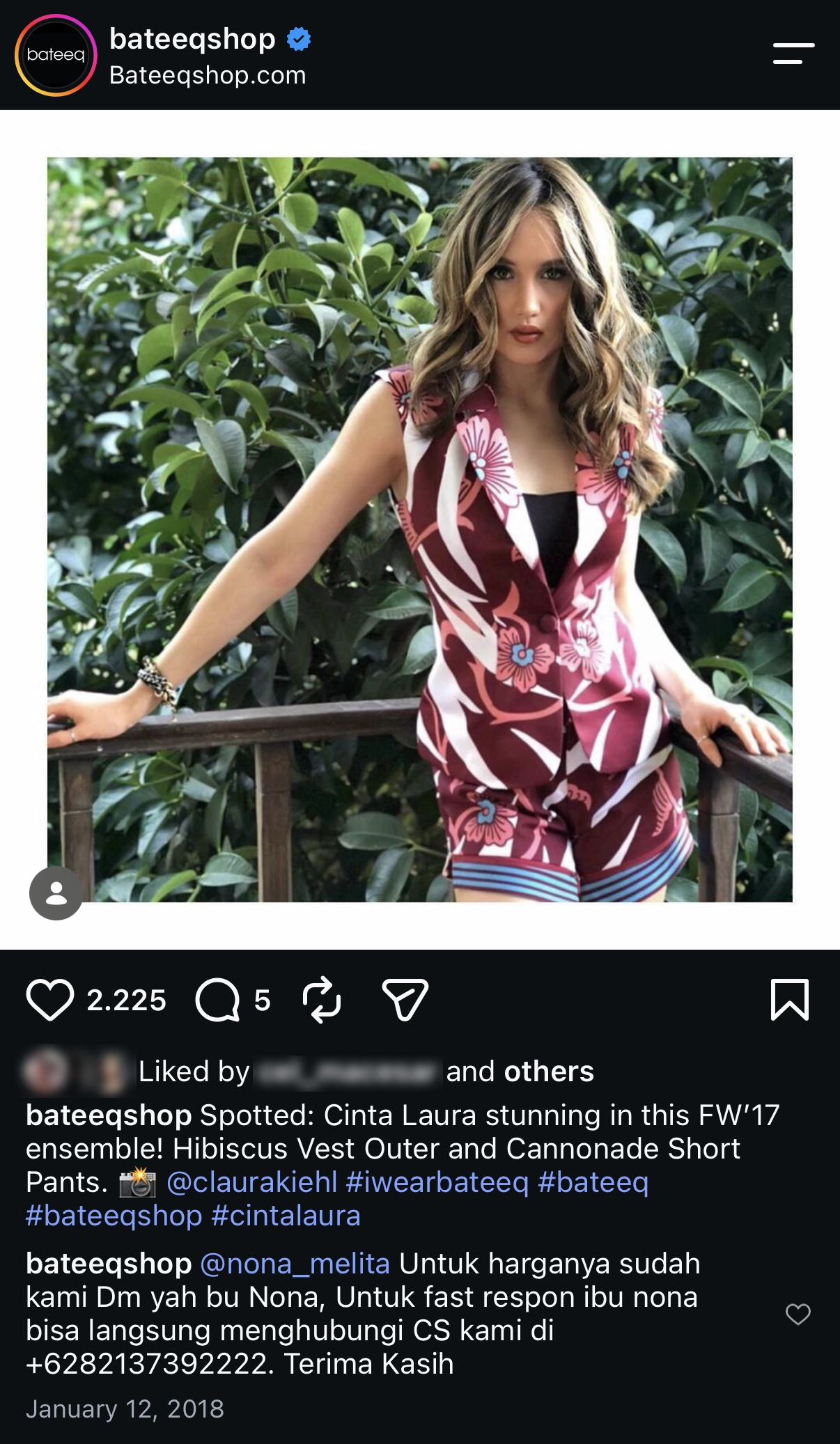 Public figure wearing Bateeq