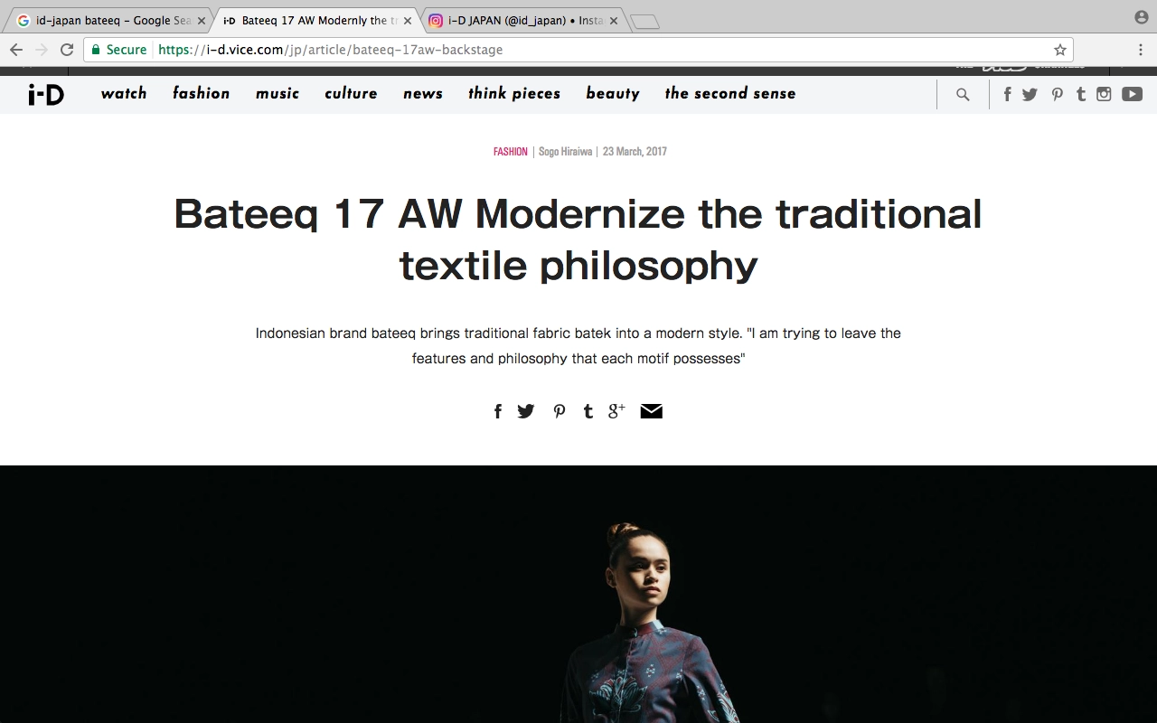 Bateeq appearing in Japanese fashion media