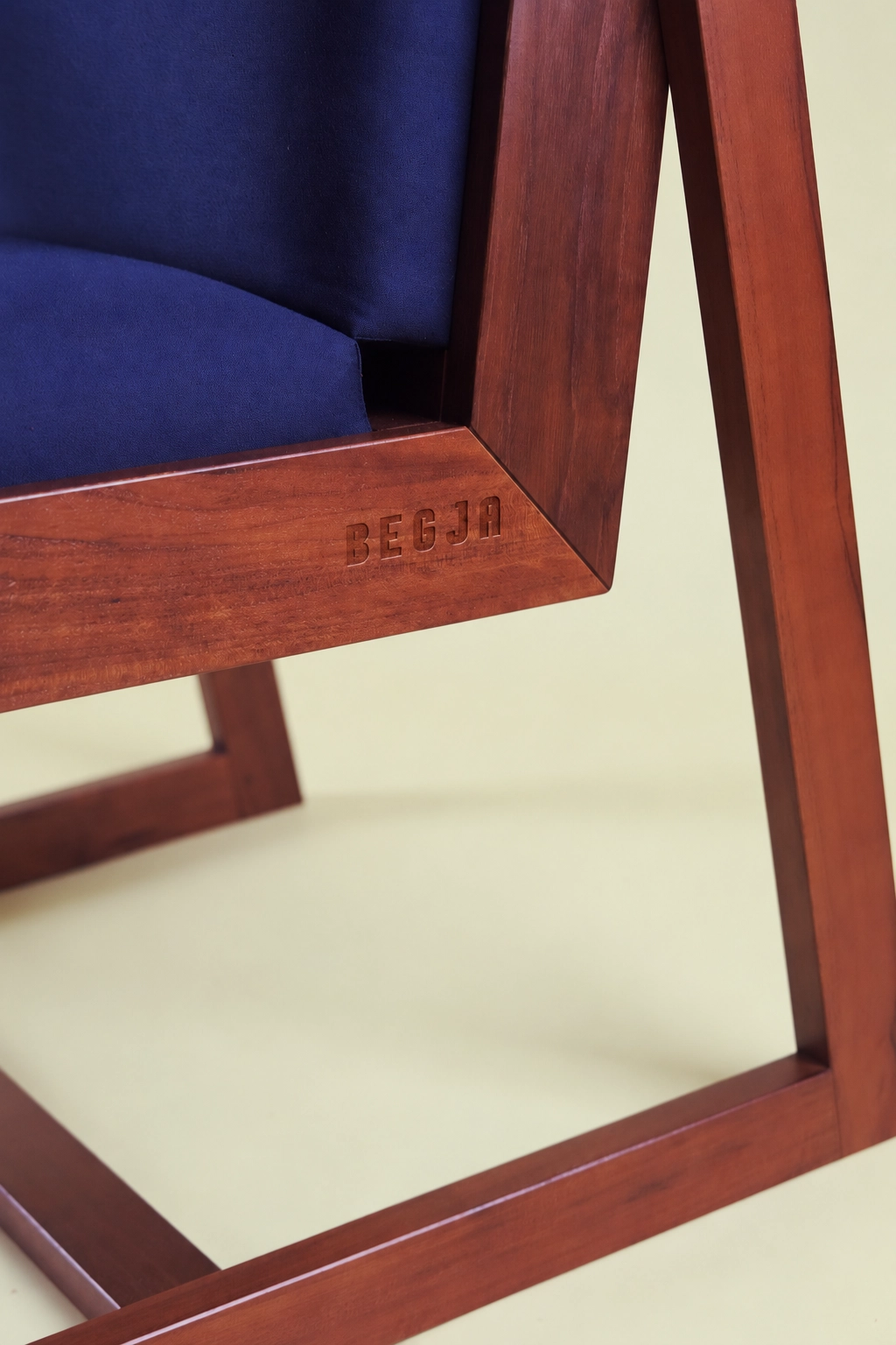 Begja embossed brand application mockup