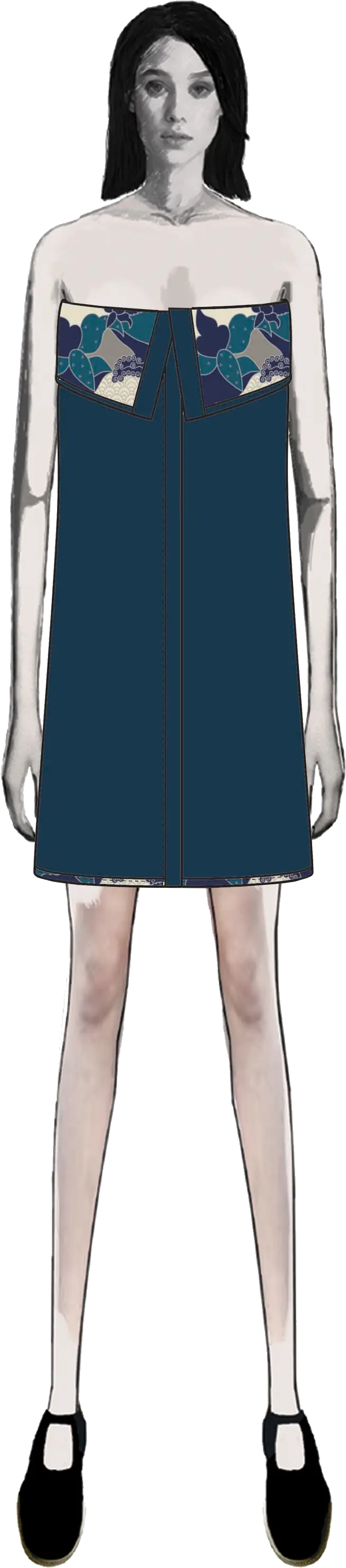 Kelir modular dress in reduced configuration