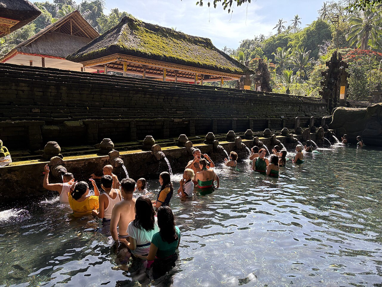 Reference image of a Balinese melukat bathing site used to think through ritual bathing and water atmosphere