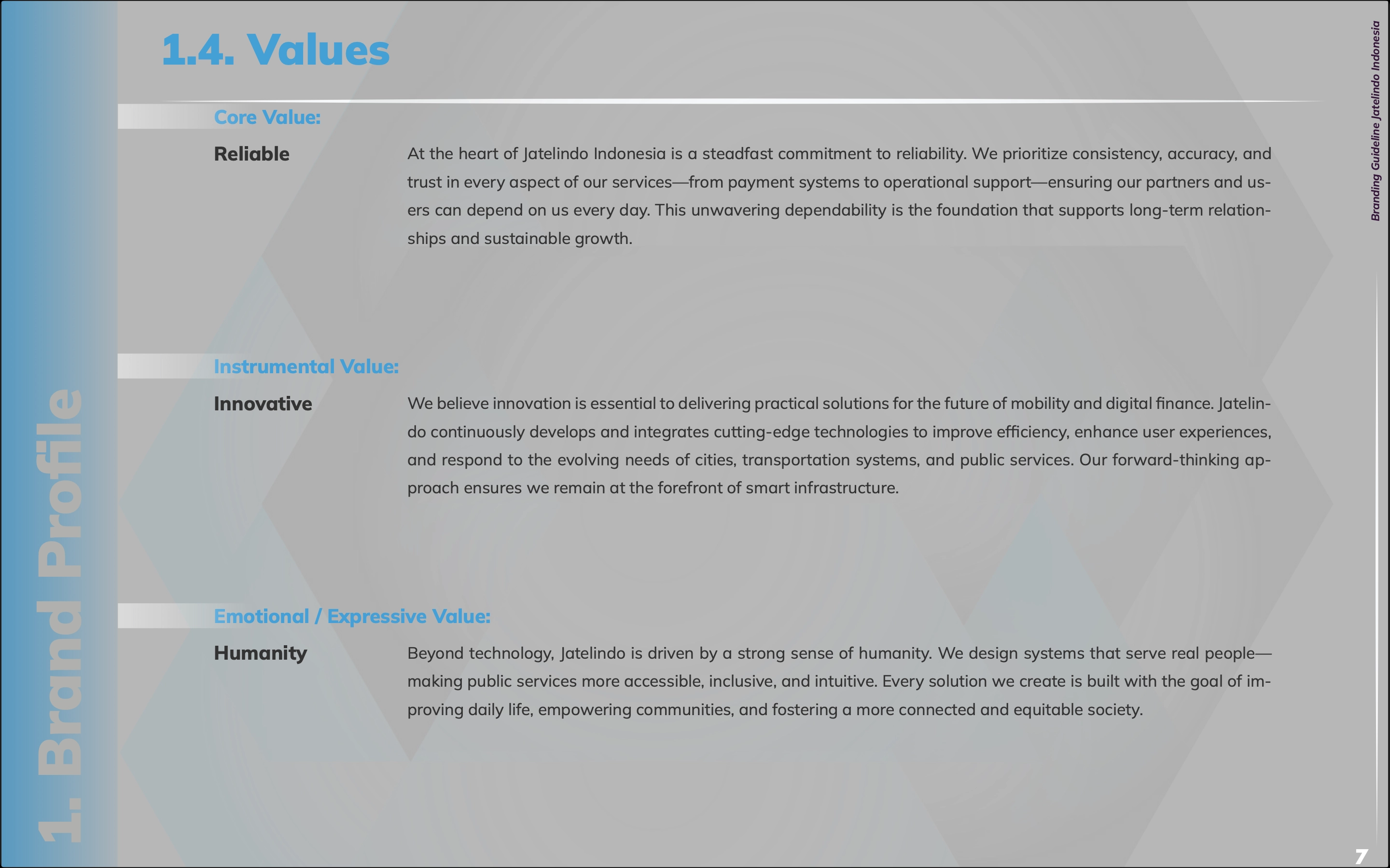 Jatelindo Indonesia brand-guideline page demonstrating the typography hierarchy