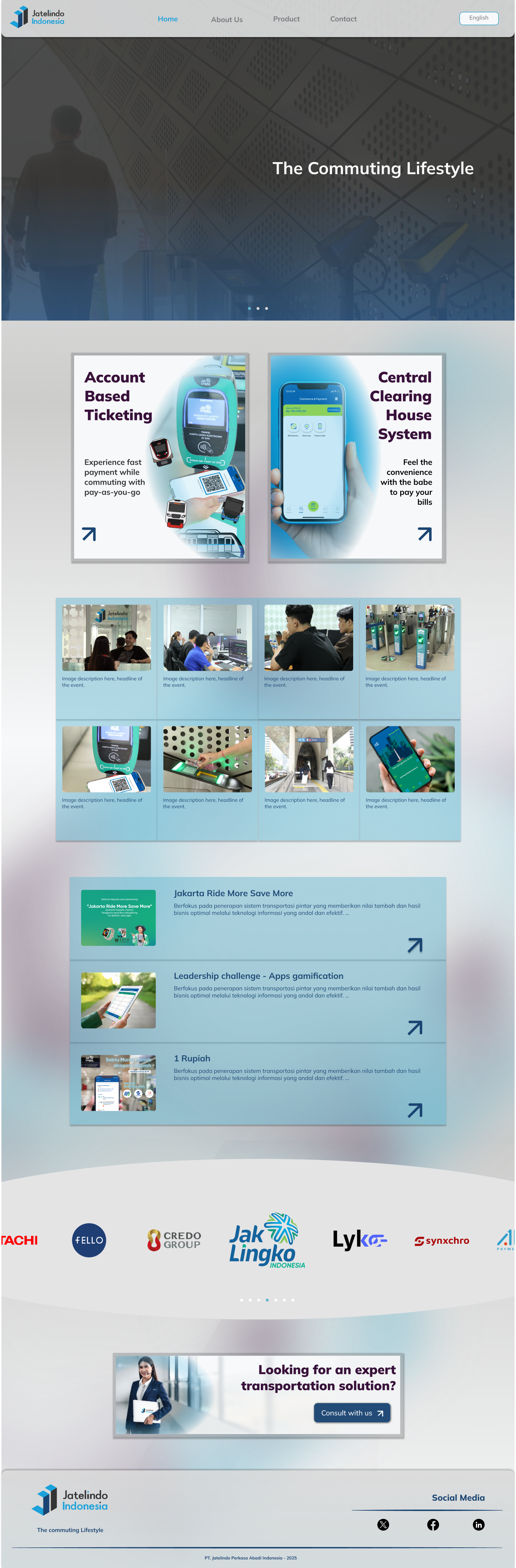 Jatelindo Indonesia corporate website homepage design