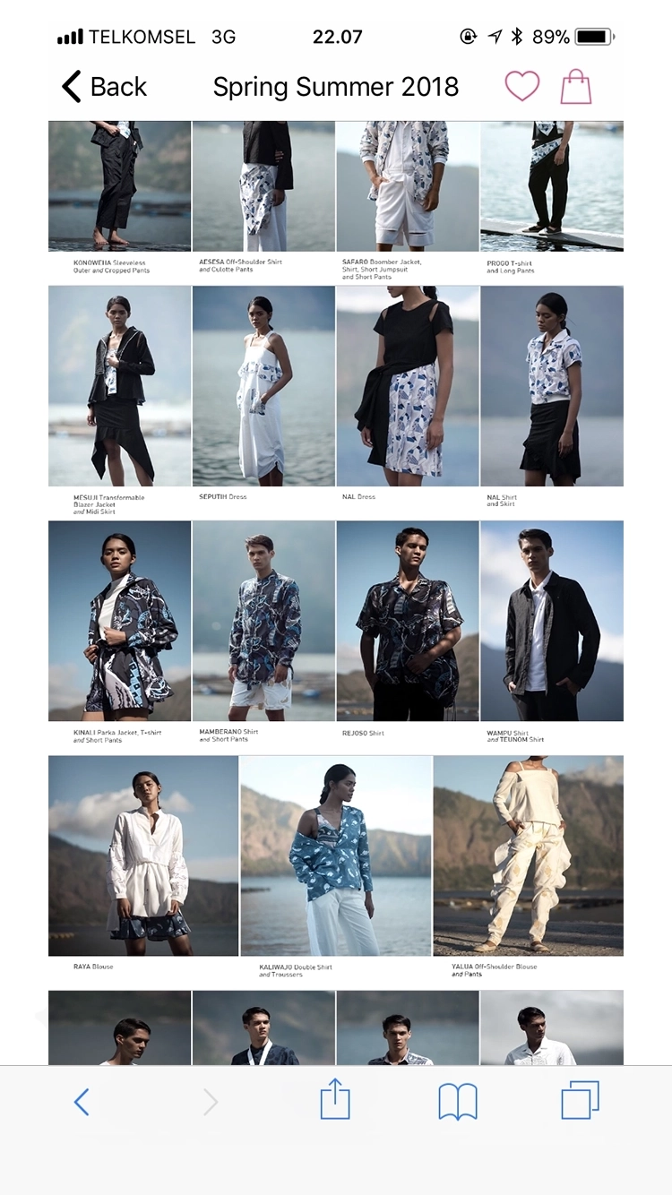 Padusan mobile catalog showing campaign imagery and products