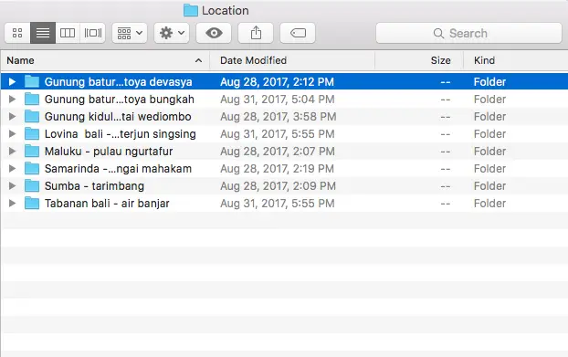 Padusan location option folders