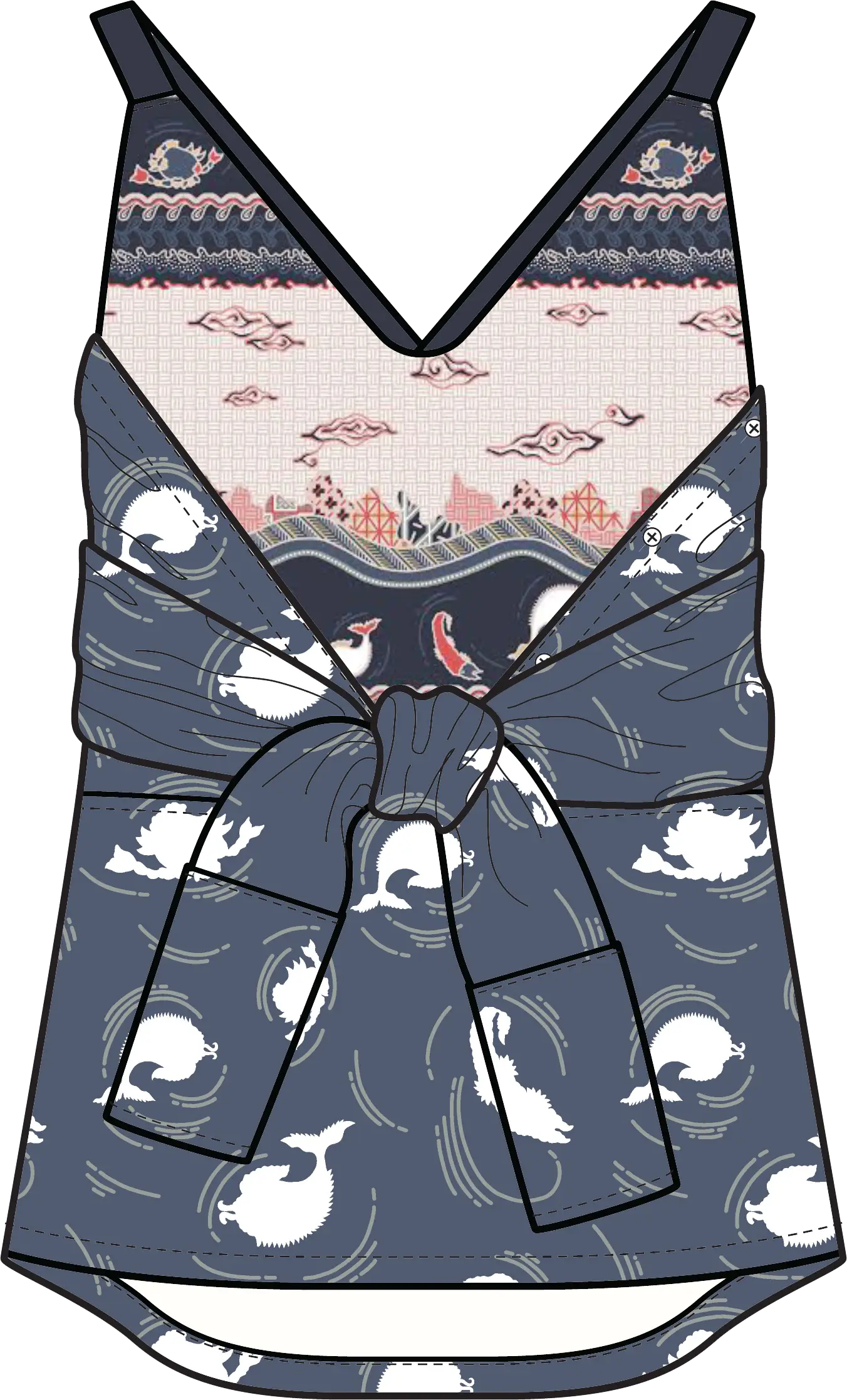 Padusan transformable garment drawing