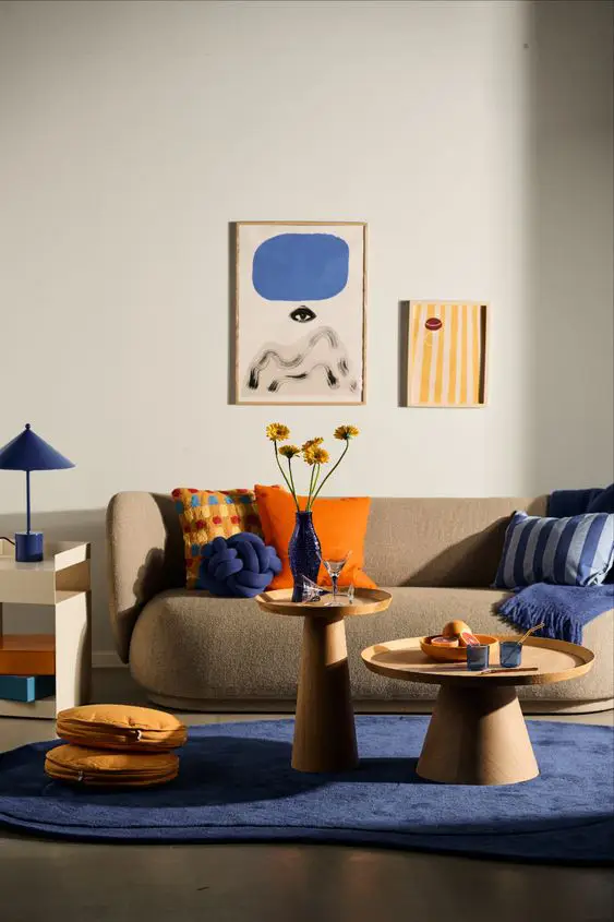 Colourful contemporary living interior