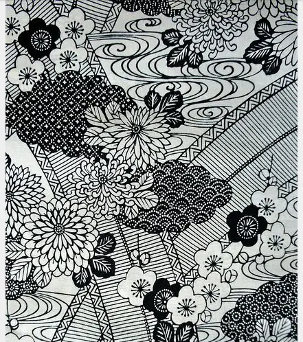 Japanese stencil reference for Kelir print development